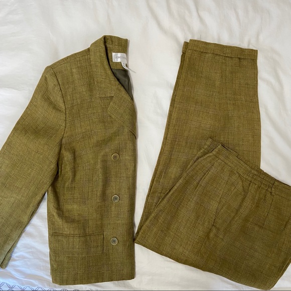 Jones New York Other - Vintage Jones NY Linen Plaid Pantsuit. Sz 16/18W.